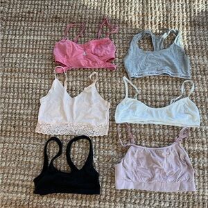 Lot of six small sports bras A-B cup
